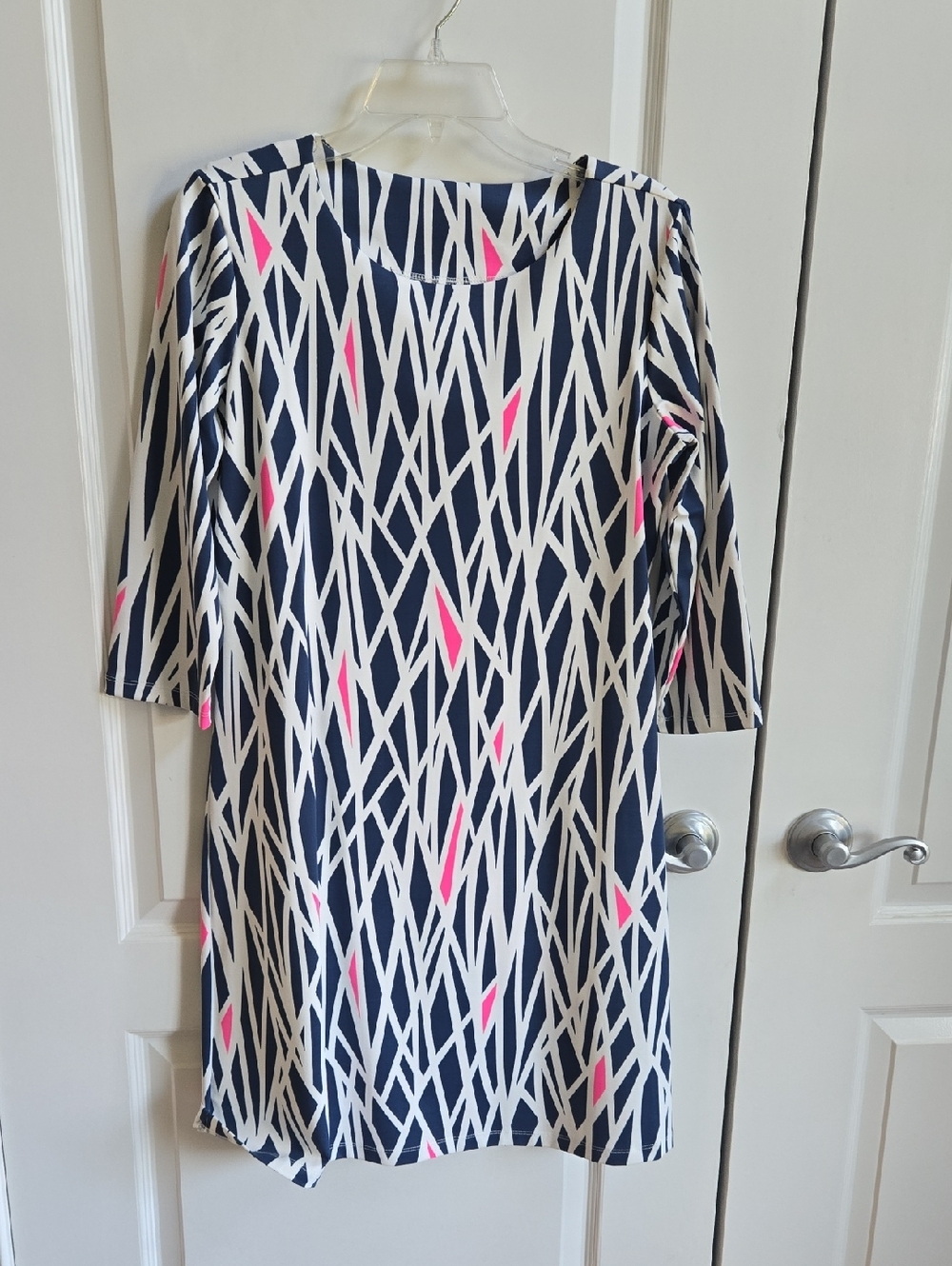 MAHI GOLD Navy & White w/ Pink Accents Dress